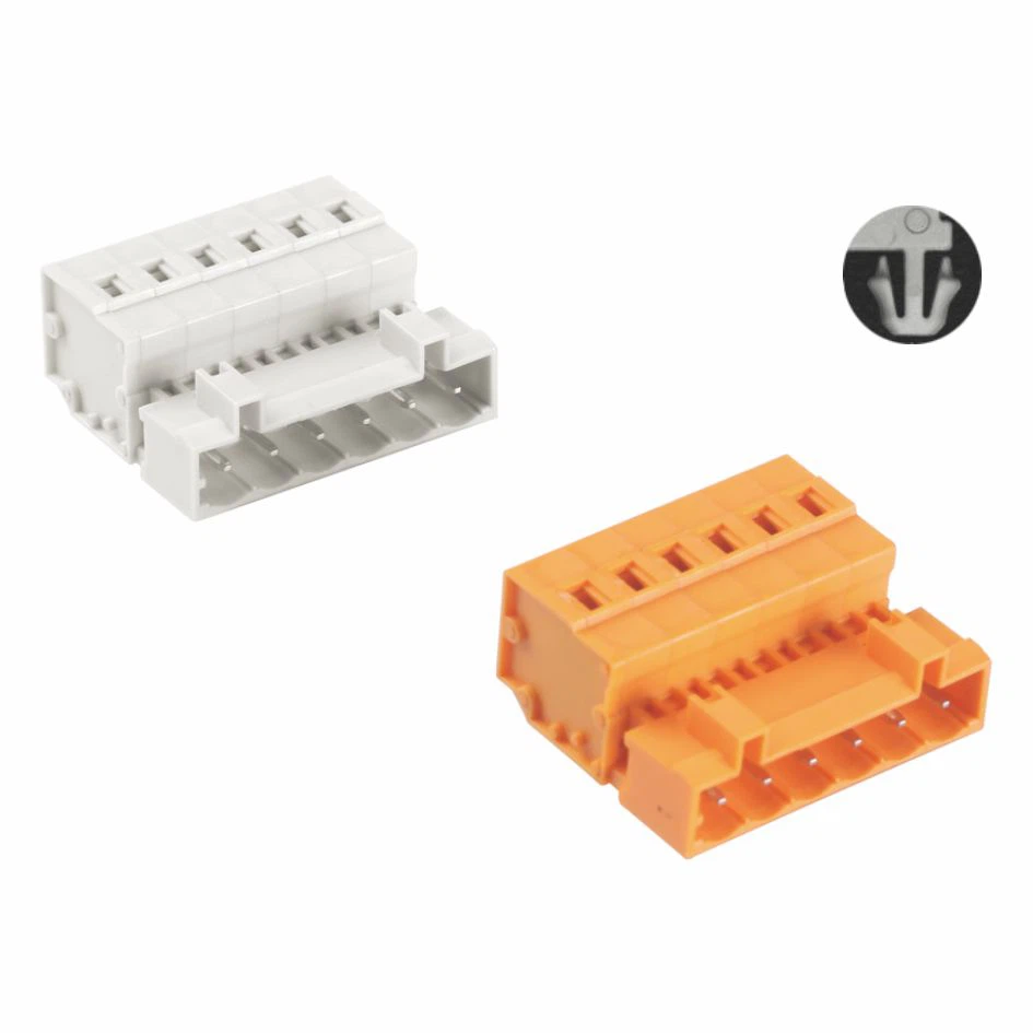 Konnettur Male Rebbiegħa Pluggable 5.0/5.08mm Bil-Kolonna Fiss